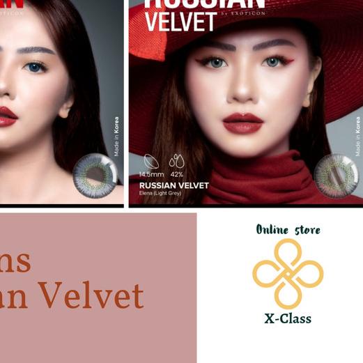 Softlens Warna X2 Minus Dan Normal RUSSIAN VELVET - Biru, Mata Minus