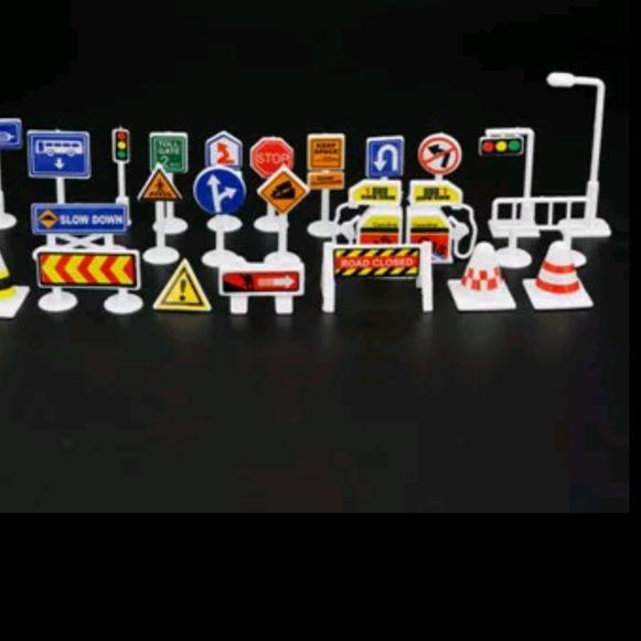 ۝ Mainan rambu lalu lintas jalan tanda rambu lalu lintas ☞