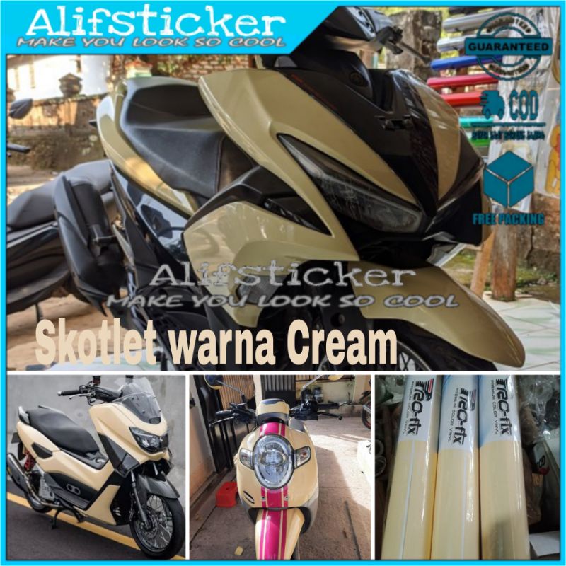 Stiker Skotlet Warna Cream Skotlet Motor Krem Beige