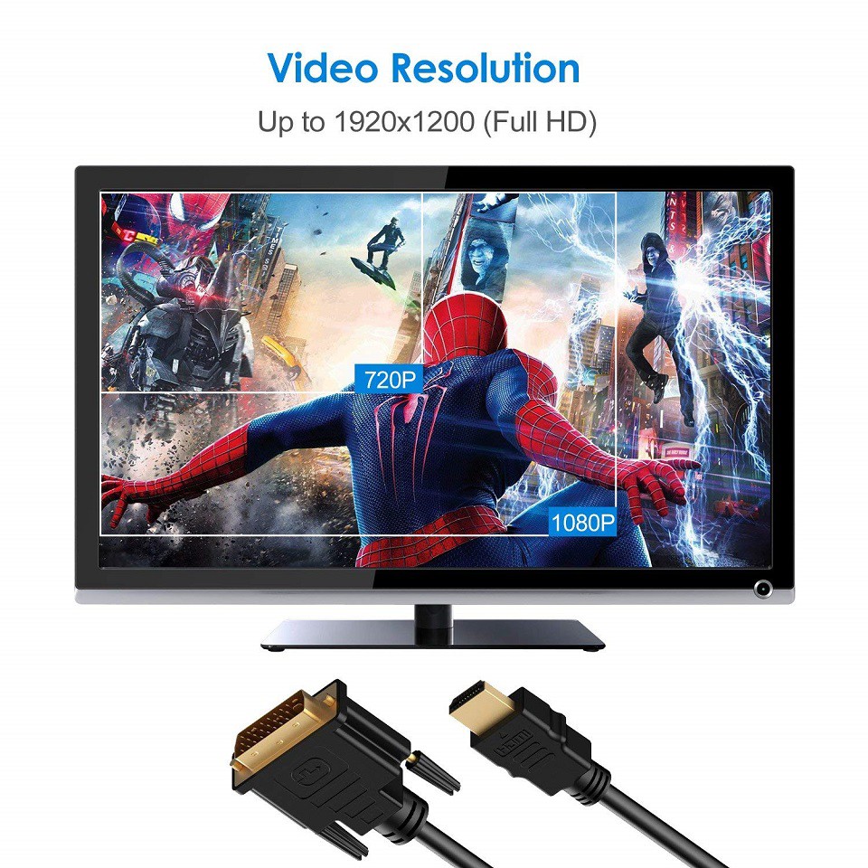 FSU Kabel Video Adapter HDMI to DVI 24+1 Pin 1080P 1.8M - BL-DH - Black