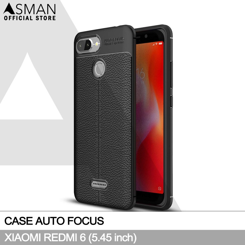 Auto Focus Xiaomi Redmi 6 (5.45&quot;) | Soft Case Leather Premium - Hitam