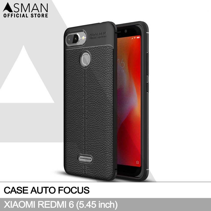 Auto Focus Xiaomi Redmi 6 (5.45&quot;) | Soft Case Leather Premium - Hitam