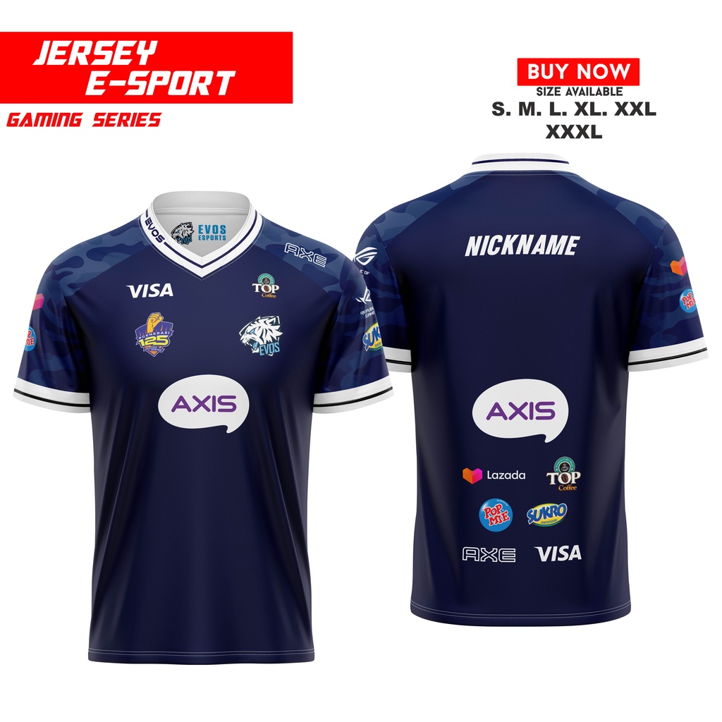 Jual JERSEY GAMING EVOS 2021 GRATIS NICKNAME CUSTOM | Shopee Indonesia
