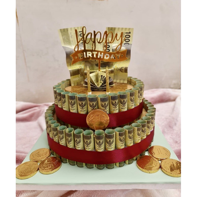 

money cake 2 layer pull out