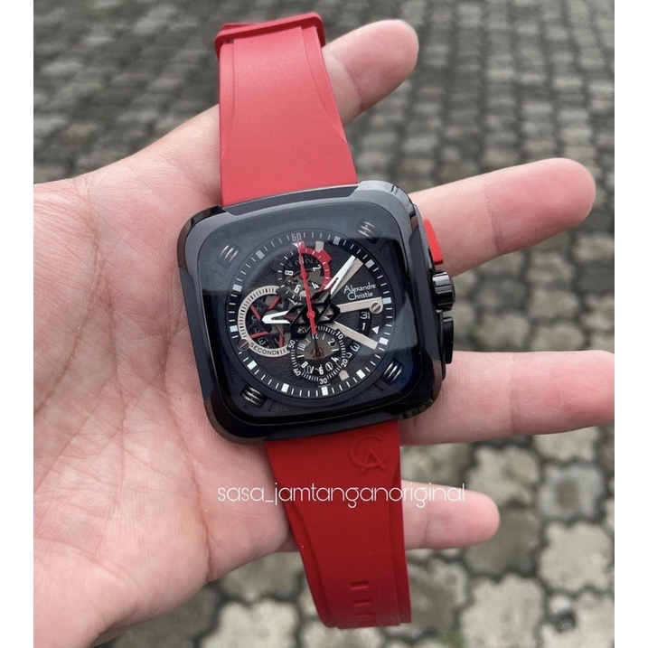 Jam Tangan Alexandre Christie Ac 6577 Original Red Pria