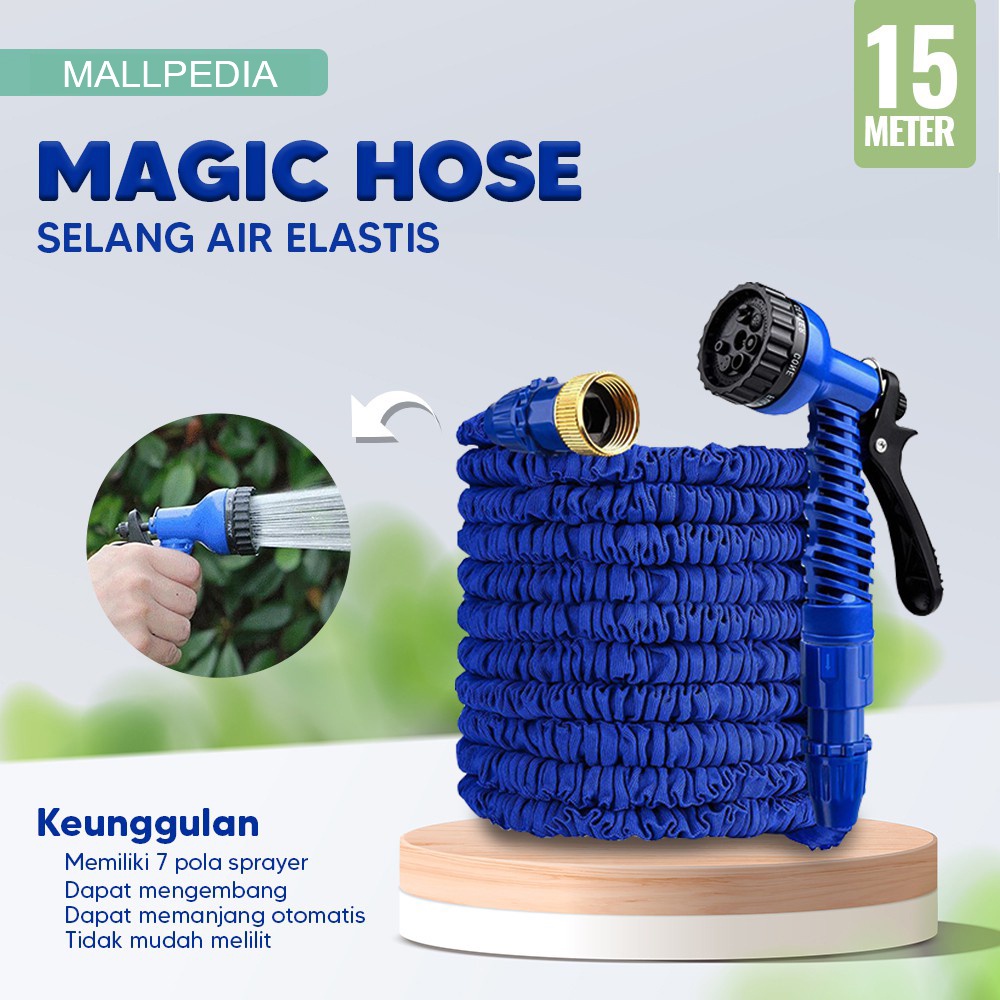 Pro2 Selang Air Magic Hose Semprotan Taman Kebun Elastis 15 Meter  MPRO2