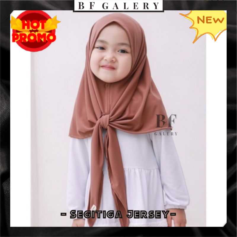 BFJ023 Hijab Anak Jersey Segitiga Instan Jilbab Maryam Bergo Anak Bahan Jersey Bahan Lembut Murah Jakarta