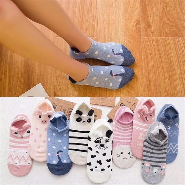 Kaos Kaki Korea Lucu Cute Wanita Motif Animal Import / Kaos Kaki Pendek Angkle Socks Cewek Import