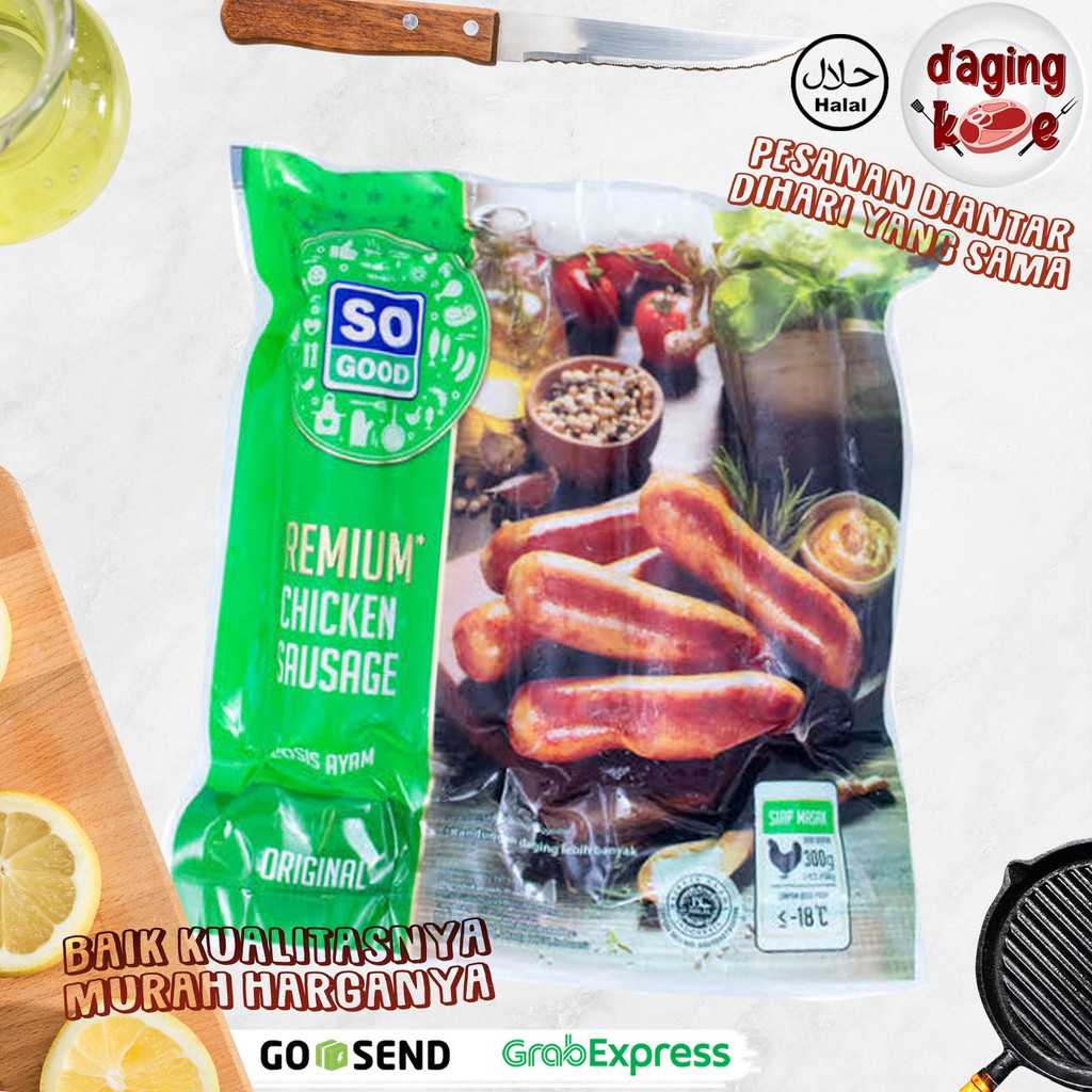 

SOSIS AYAM ORIGINAL PREMIUM SO GOOD 300 gr DK073