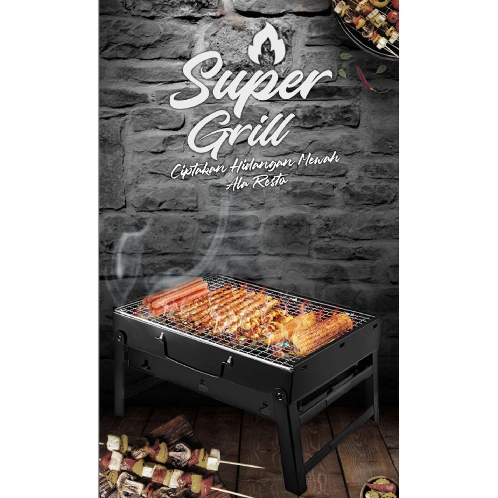 Super grill alat panggang super praktis pemanggang portable bbq sosis