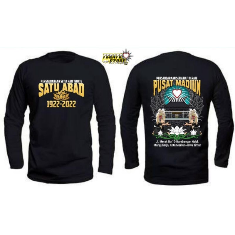 KAOS PSHT SATU ABAD PSHT PUSAT MADIUN - Lengan panjang (KODE TSID-1), (BISA COD) BAHAN DISTRO TERLAR