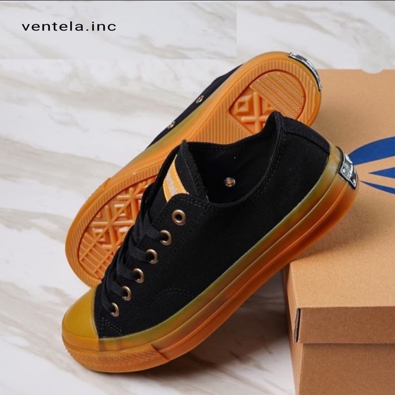 Ventela 70s low black gum white &amp; army green