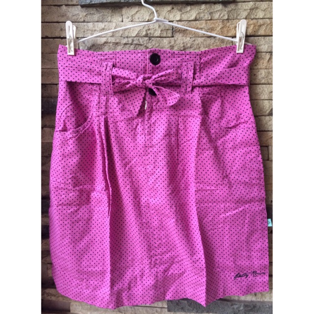 (TITIPAN) PRELOVED PINK POLKADOT SKIRT PRETTY ROWN