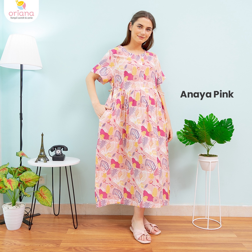 Oriana Daster Busui Pendek Calla Series-Anaya Pink