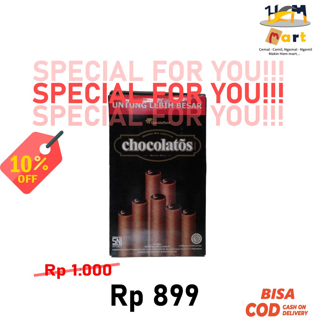 

Chocolatos 1k rasa coklat, keju, dan kacang