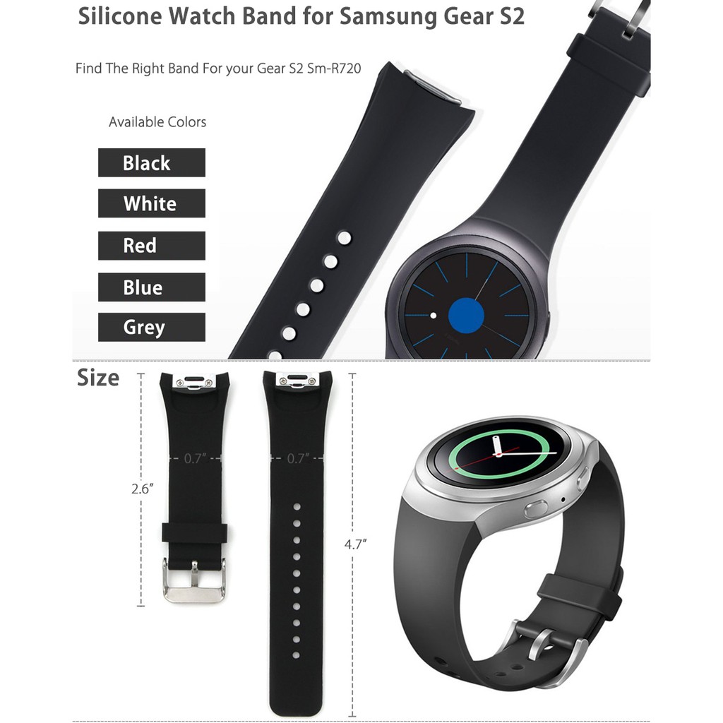 Original Rubber Silicon Samsung Gear S2 SM-R720 Watch Band Wrist Strap