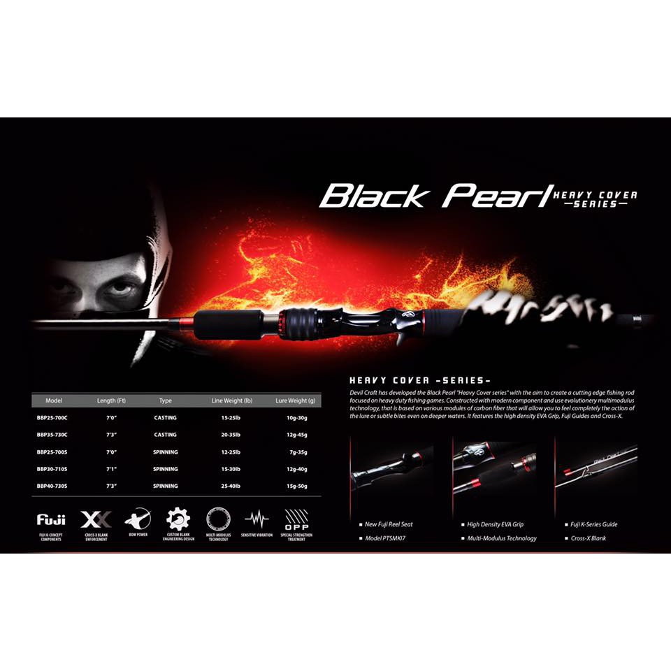 Joran DEVIL CRAFT BLACK PEARL 7'3 Heavy Cover Series 20-35 Overhead(Butt JOint)