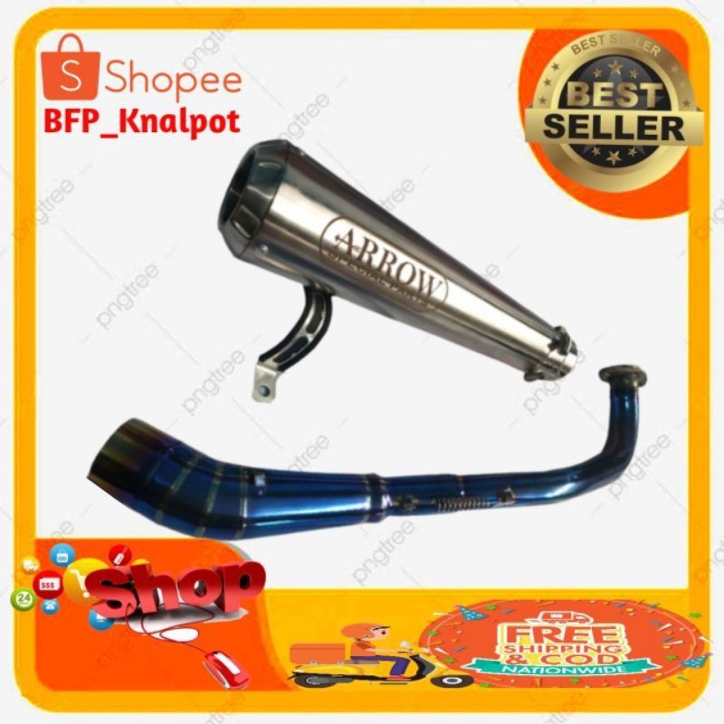 Knalpot Racing Arrow matic NMAX AEROX155 ADV150 PCX150 VARIO150  Beat Scoopy Mio Sporty Fullsystem
