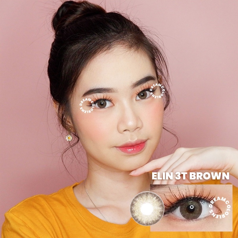 Softlens EOS Elin 3Tones Brown / Coklat Normal Minus Beda Minus