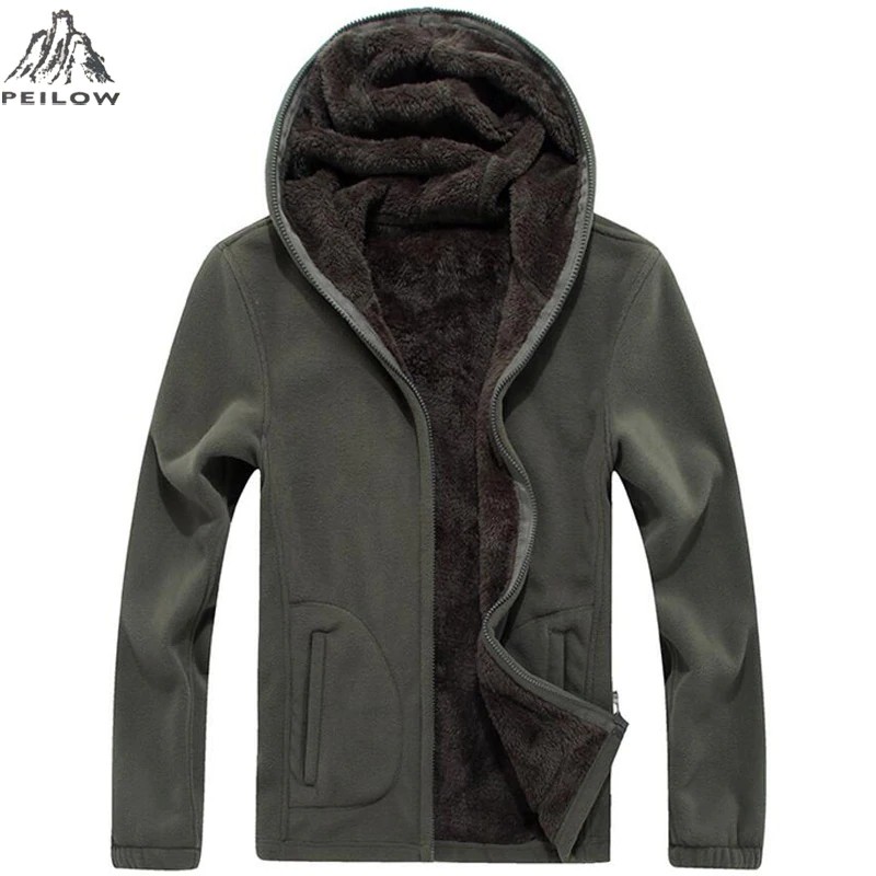 PROMO PEILOW Winter Military Fleece Jacket Warm Men Tactical Jacket Thermal Breathable Hooded Men