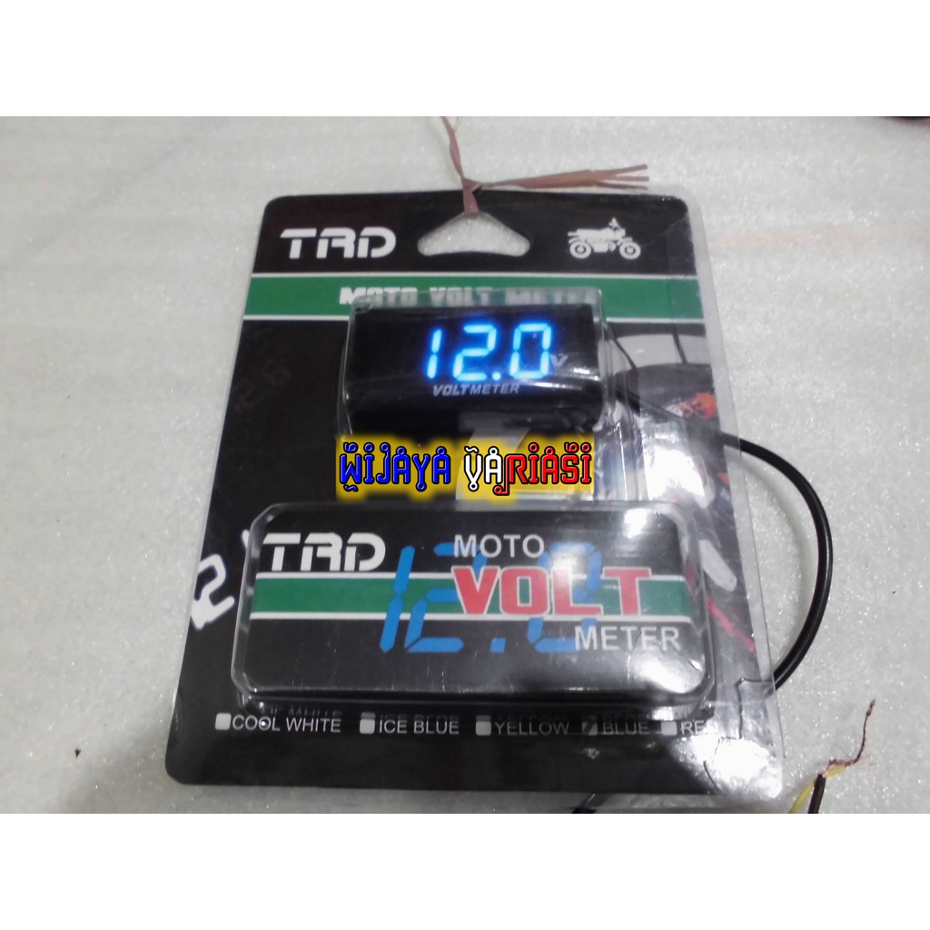 VOLTMETER MOTOR DIGITAL SLIM WATERPROOF TRD VOLT AKI METER NMAX XMAX AEROX LEXI VARIO BEAT PCX