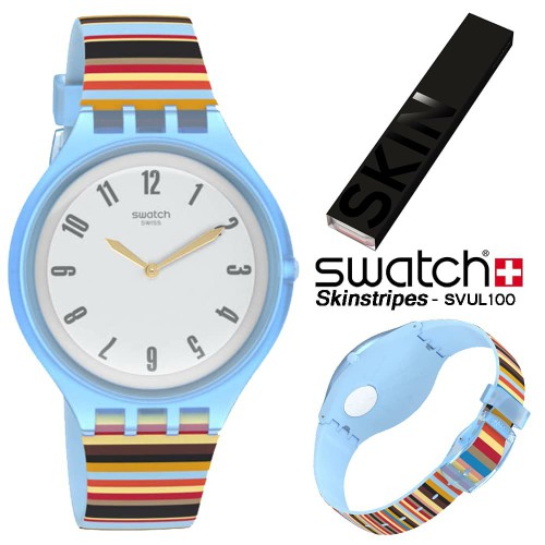 NEW jam tangan / Watch_Id SWATCH SKIN ORIGINAL SVUL100 SKINSTRIPES
