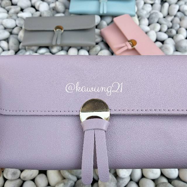 DW06 Dompet Fashion Baellery Kulit Sintetis Warna Pastel Cantik