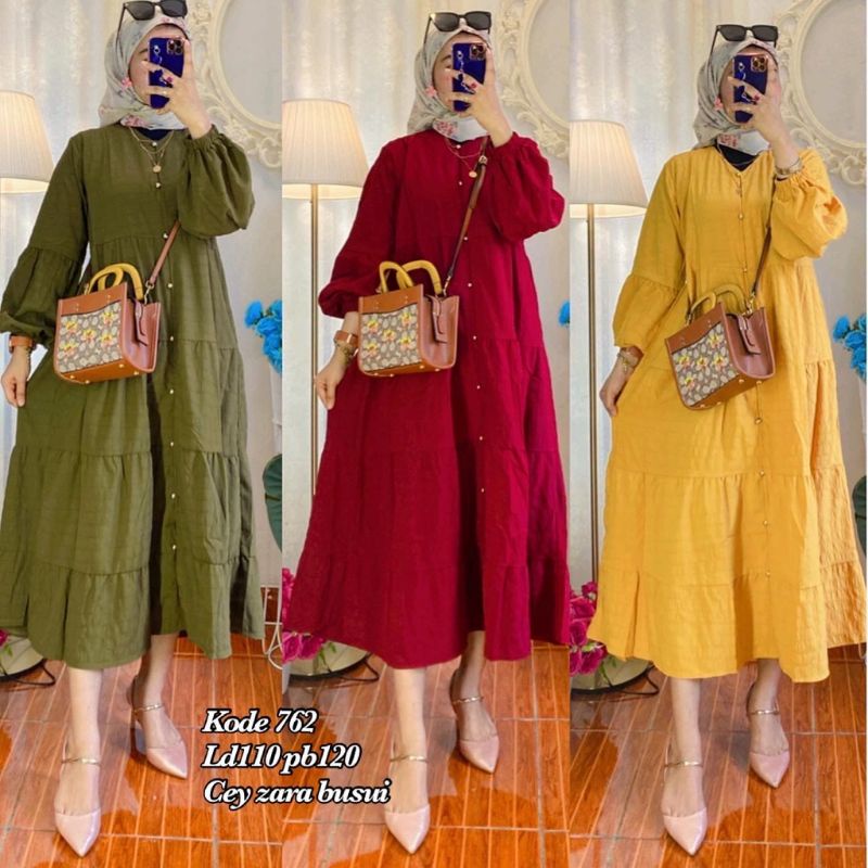 DRESS JUMBO KIRANIA MIDI DRESS BAHAN KATUN FASHION WANITA