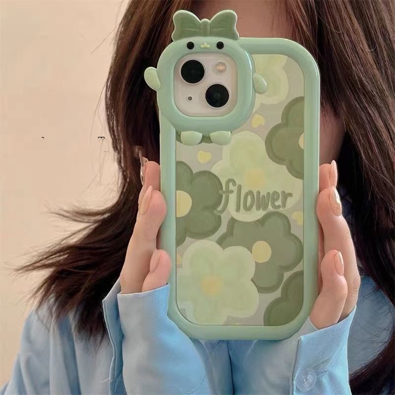 Case Silikon Motif Monster Bunga Hijau Cover iPhone 11 12 13 7 8 6 13 Pro hhft