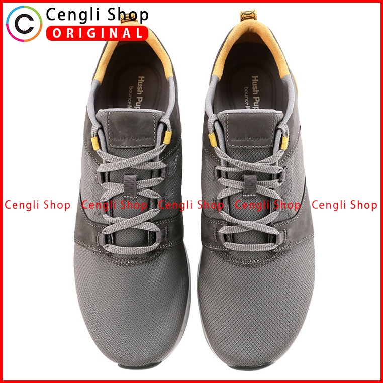 SEPATU HUSH PUPPIES PRIA ORIGINAL TERBARU SNEAKER CASUAL ABU-ABU HM006