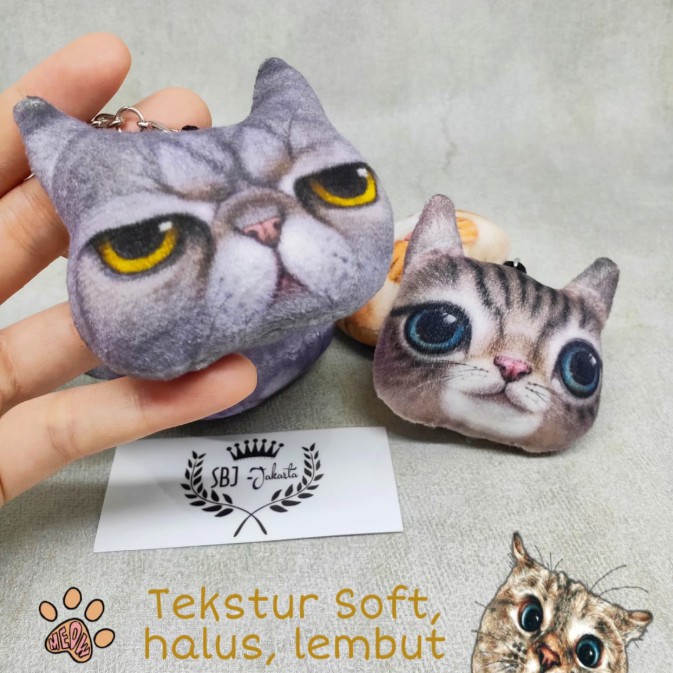 Gantungan kunci kucing / cat keychain /  motif Chubby Cat