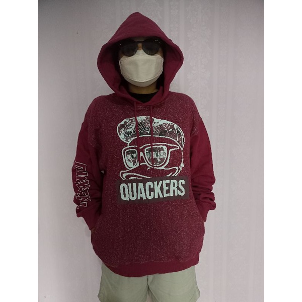 Hoodie merah maroon/ preloved Medan/ Hoodie preloved/ Hoodie monja/ jaket murah