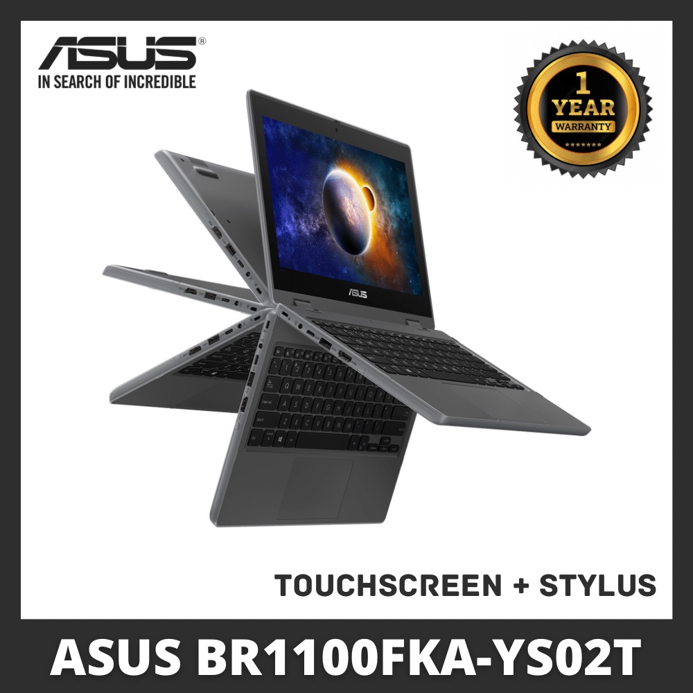 Laptop Asus BR1100FKA YS02T Intel N4500 4GB 64GB 11.6” Touchscreen Flip Win10 Pro BNIB Notebook BR11