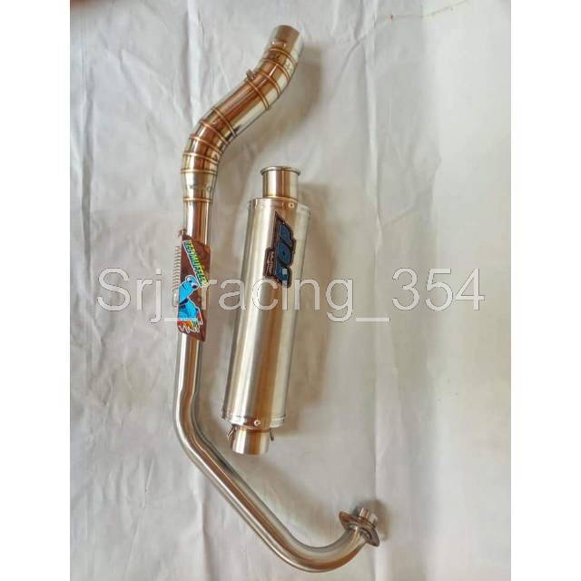 Knalpot racing dos Muffler 30 cm inlet 50 mm bulat cincin satria fu injeksi vixion nvl nva mx king n