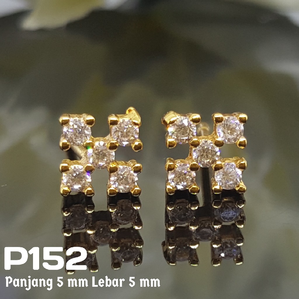 P152 Anting Tusuk Giwang Berlian Perhiasan Imitasi Xuping Lapis Emas