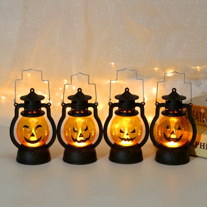 Lampu Minyak Desain Jack-o Untuk Dekorasi Halloween