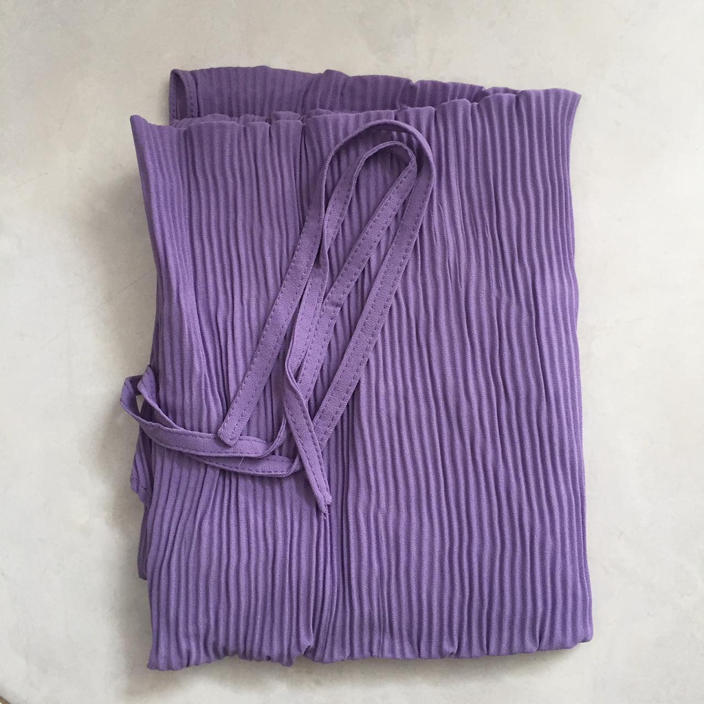 Jilbab Instan Maryam Plisket Tali Ceruti Ori Cantika-LAVENDER