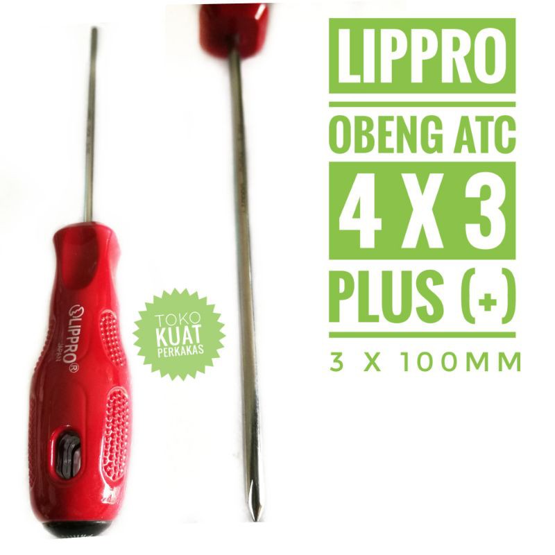 lippro obeng atc 4 x 3 plus (+)