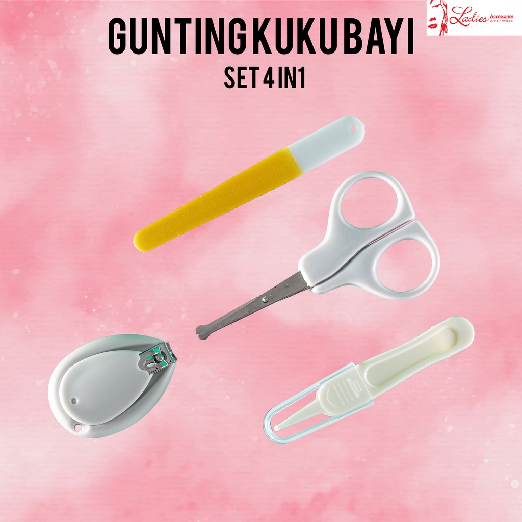 Gunting Kuku Bayi Set Baby Care Isi 4 Pcs / Baby Nail Clipper Set