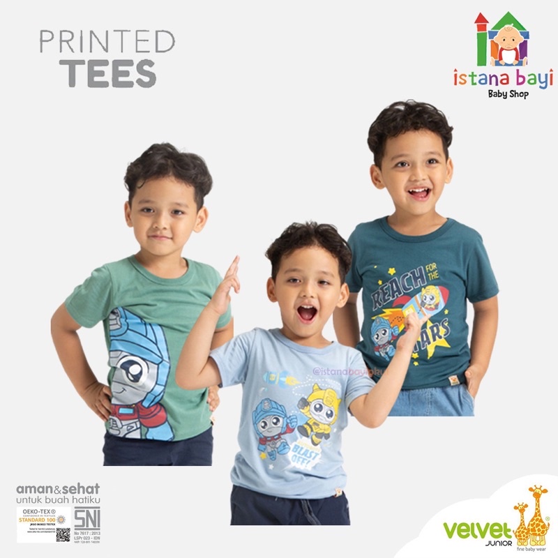 Velvet Junior Printed Tee / Kaos Anak Boy &amp; Girl - Kaoos anak murah#