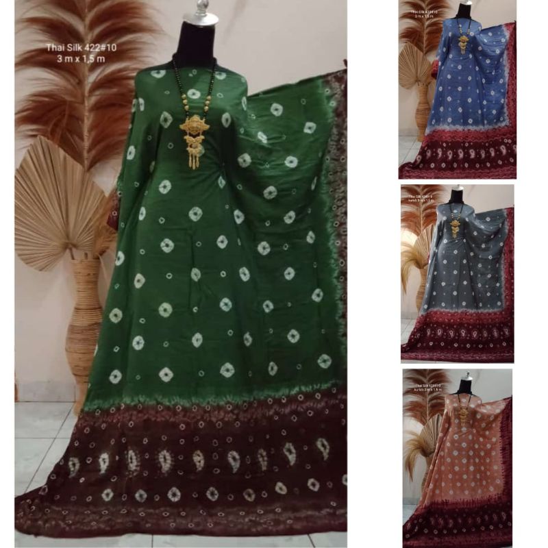 KAIN JUMPUTAN PALEMBANG 3 METERAN WARNA BIRU ABU BAHAN DASAR BATIK JEMPUTAN UNTUK GAMIS DAN BAJU COU