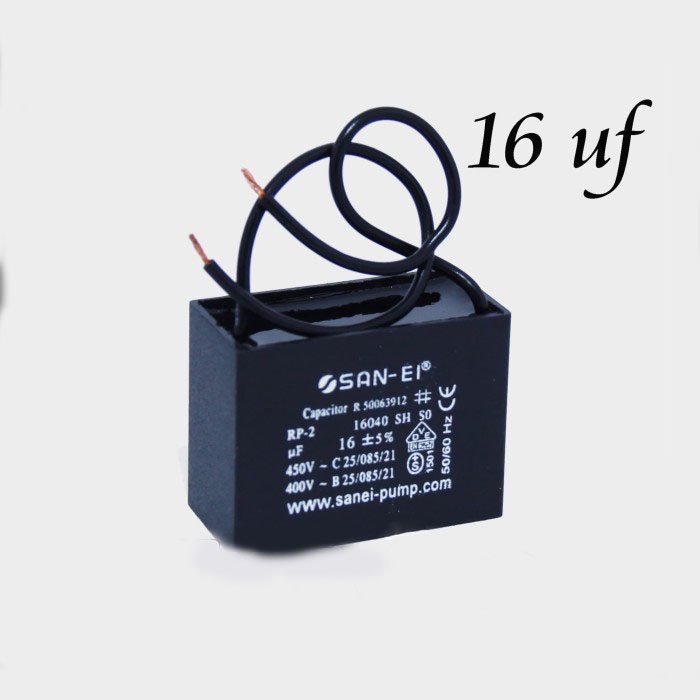 16 uf/450 V SAN-EI CAPACITOR KOTAK / CAPASITOR PETAK / KAPASITOR POMPA