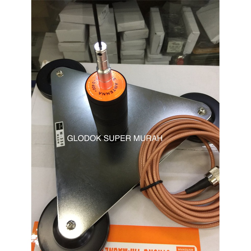 PAKET ANTENA MOBILE LODING KAWAT PERAK PLUS BREKET MAGNET SEGITIGA KABEL RG58 TEPLON PERAK