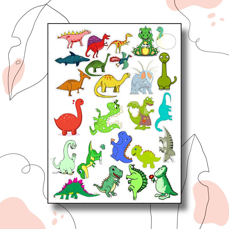 

Sticker Tumbler, Laptop, Case HP, Notebook Unik & Lucu Dinosaurus