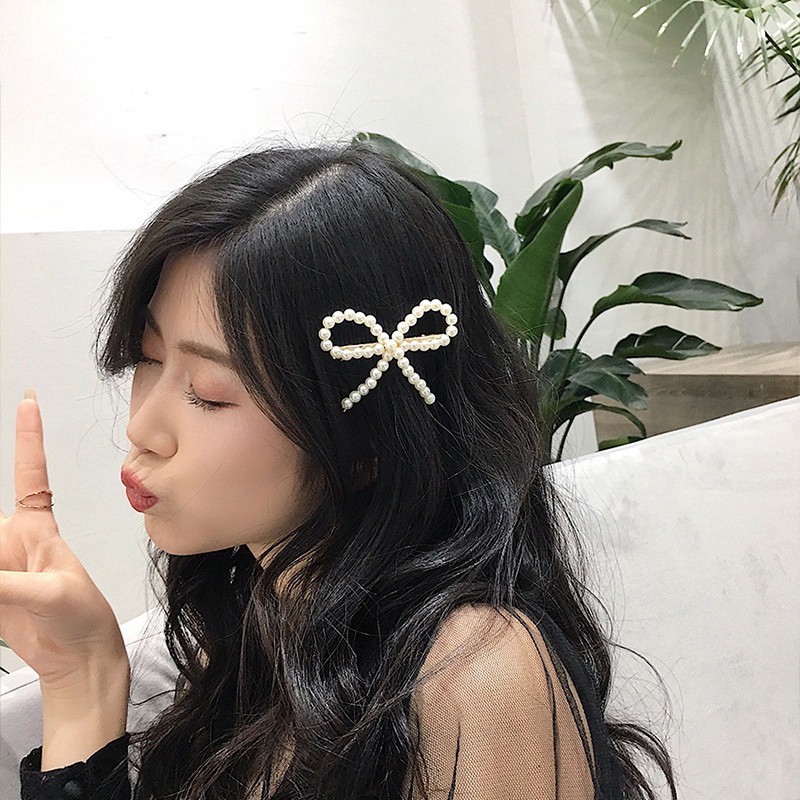 Jepit Rambut Model Mutiara Gaya Korea untuk Wanita Cute Hair Clip