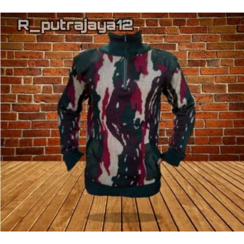 Sweater pria army loreng hitam hijau / sweater rajut army tactical airsoft outdoor