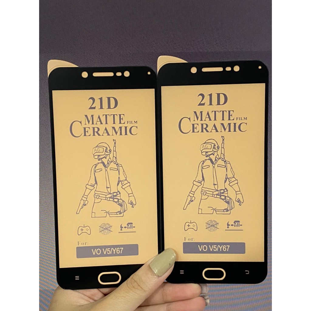 VIVO V5 Y67 TEMPERED GLASS 21D Ceramic Matte Screen Guard Anti Radiasi Full Cover