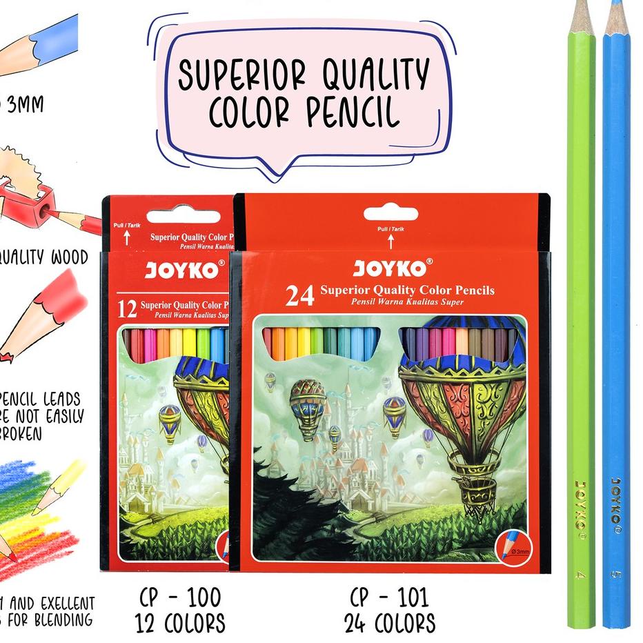 

Ready LNHGF Joyko Pensil Warna Superior Quality Color Pencils Hexagonal Grip 071 Kirim Sekarang