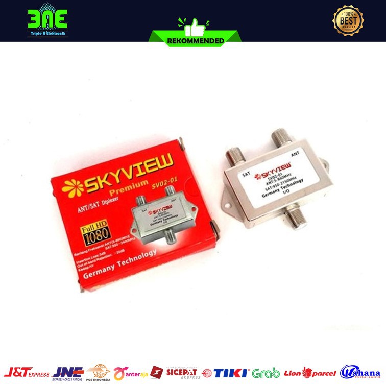 Skyview Mixer Duplixer Antena TV & Parabola Alat Gabungkan Kabel