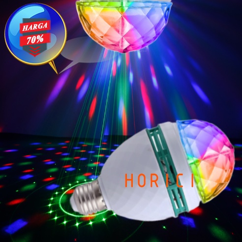 RGB 5W 5LED LAMPU DISCO LED FITTING E27 TUMBLR MINI OTOMATIS DISCO WARNA WARNI / LAMPU SUNSET / LOAMPU BOHLAM WARNA WARNI